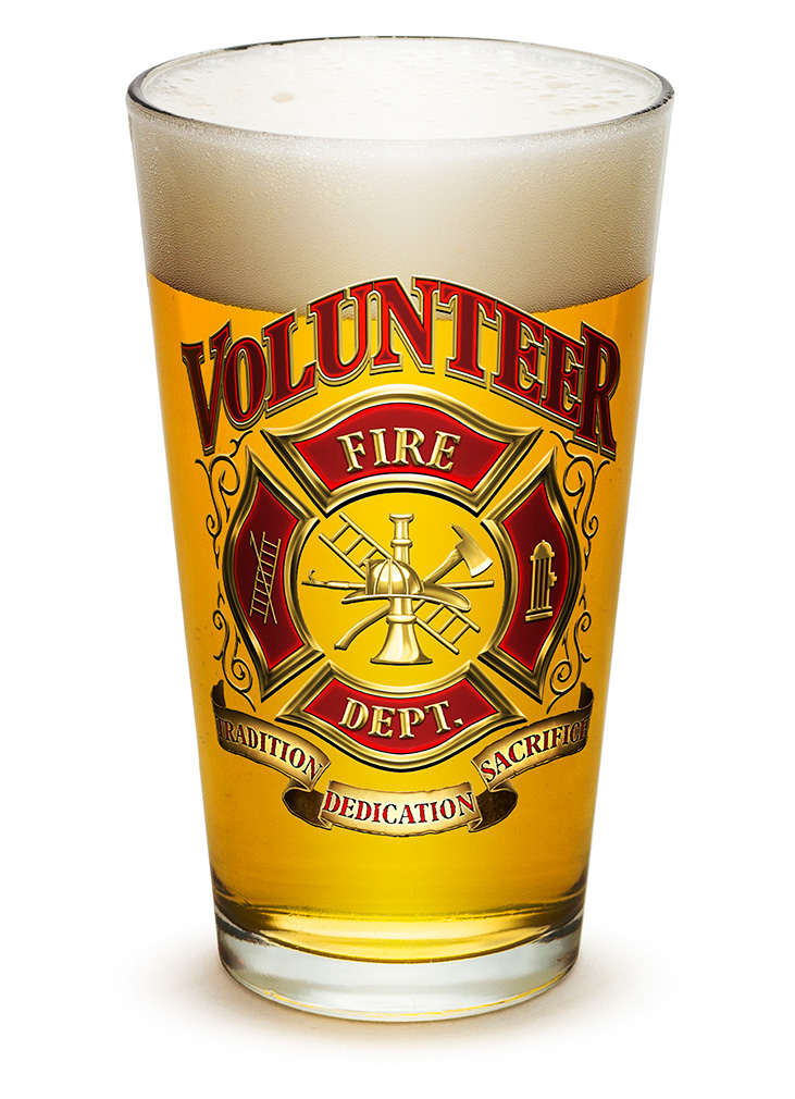 GLASSWARE-PINT- Volunteer Firefighter 16oz